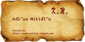Kása Miklós névjegykártya