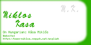 miklos kasa business card