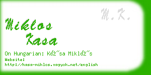 miklos kasa business card